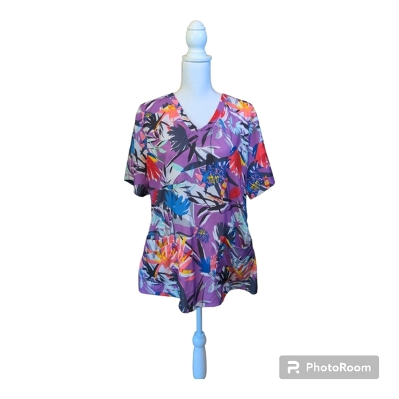 Grey's Anatomy Professional Wear TROPICAL by Barco Scrub Top - Picture 1 of 13